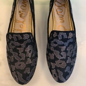 Sam Edelman Black Leopard Loafers